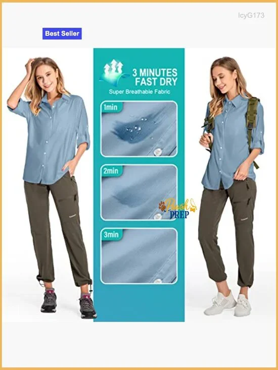 UPF 50 Long Sleeve Quick Dry Active Shirt for Hiking Fishing Travel - Picture 5 of 7